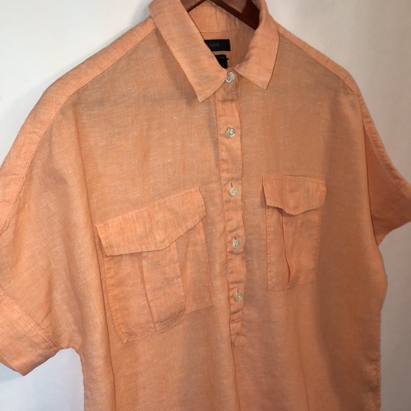 J. Crew Baird McNutt Irish linen popover top sz 8 - Picture 5 of 13